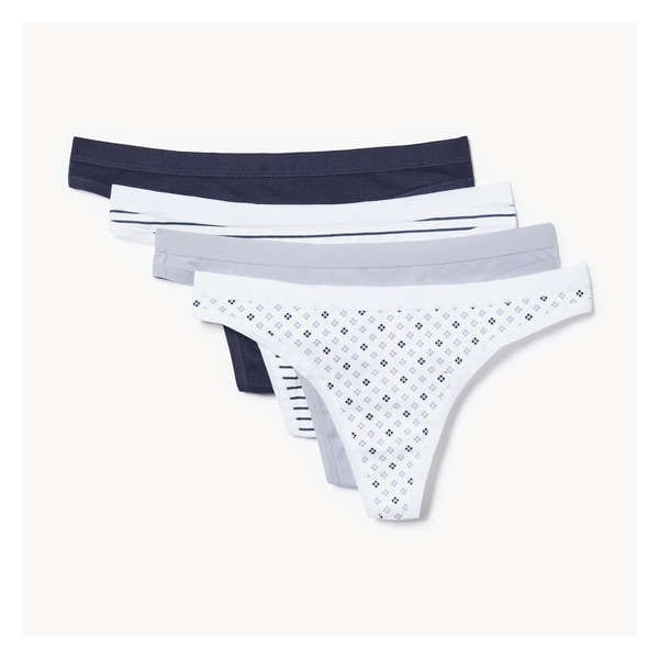 4-Pack Organic Cotton Thong - Navy