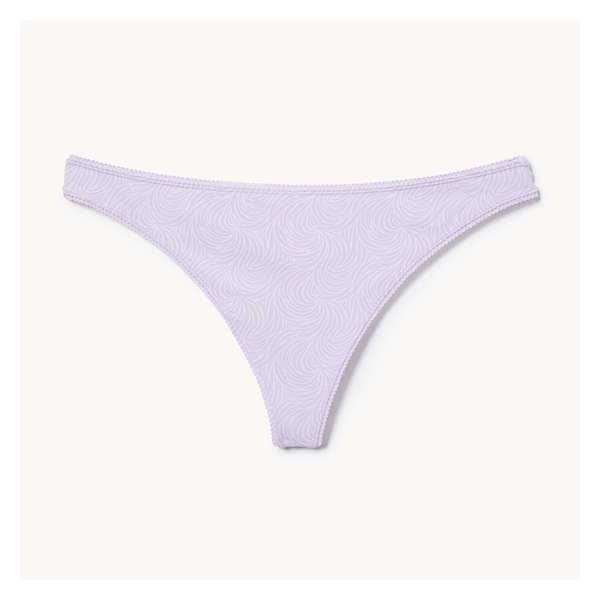 Printed Picot Thong - Lilac