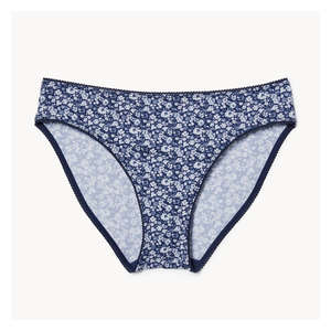 Printed Picot Bikini - Navy
