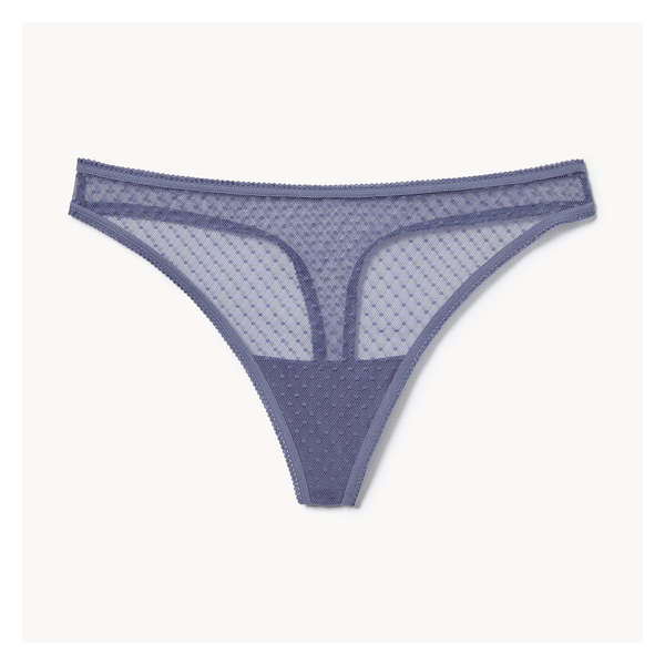 Mesh Dot Thong - Navy