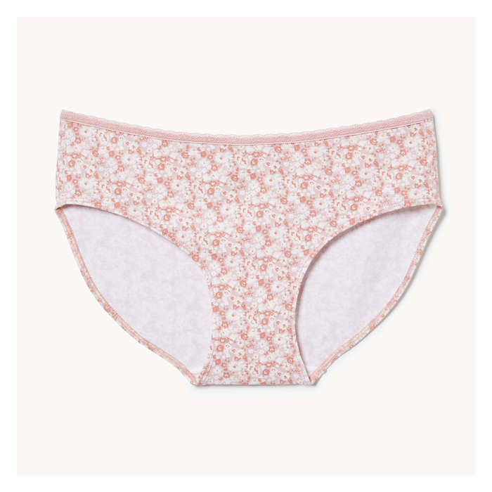 Aux Femmes Culotte à taille basse en dentelle de coton - Pêche