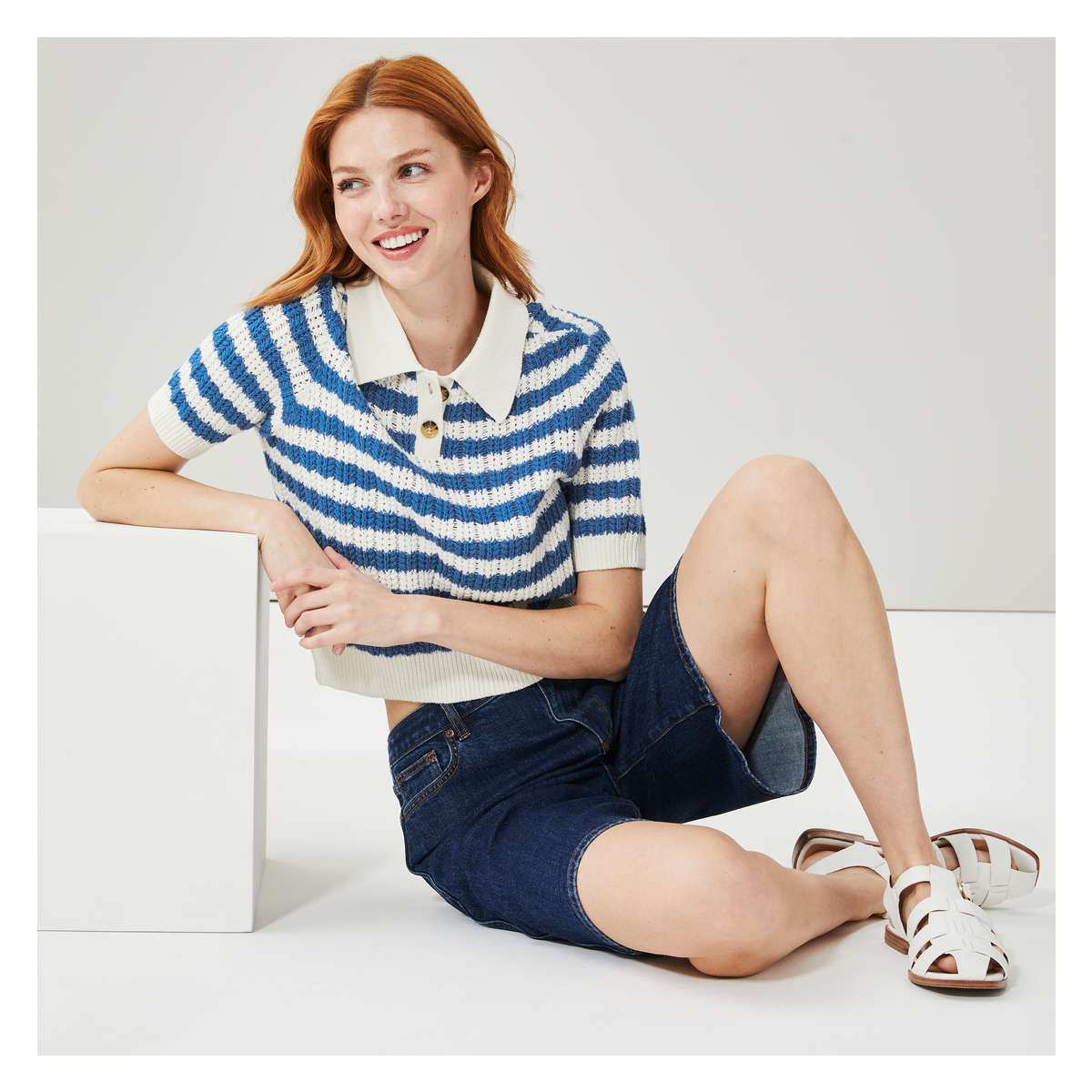 Stripe Knit Polo