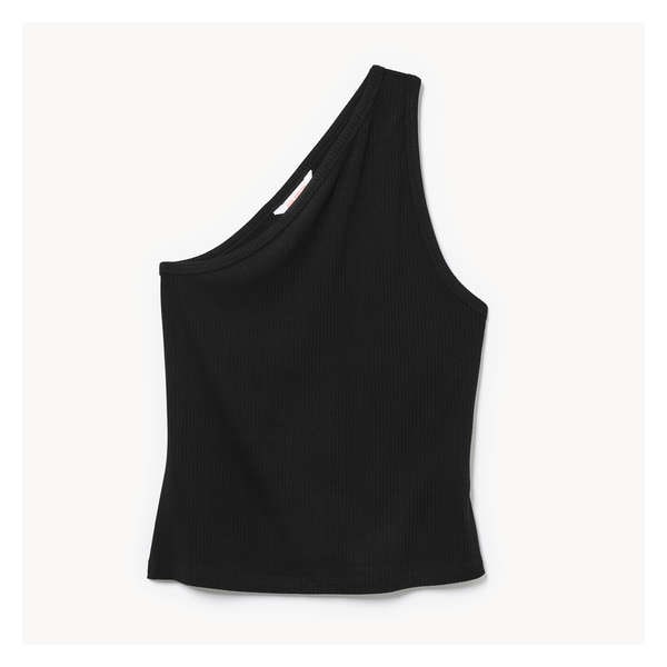 One Shoulder Cutout Top - JF Black