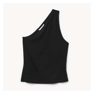 One Shoulder Cutout Top - JF Black