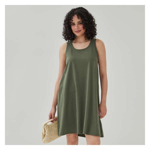 Jersey Tank Dress - Dark Olive