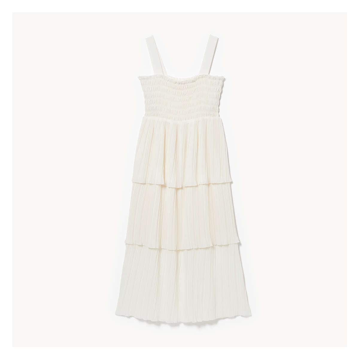 Crepe Tiered Midi Dress