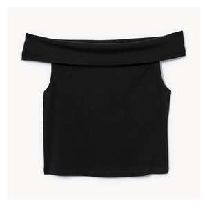 Rib Off-The-Shoulder Top - JF Black