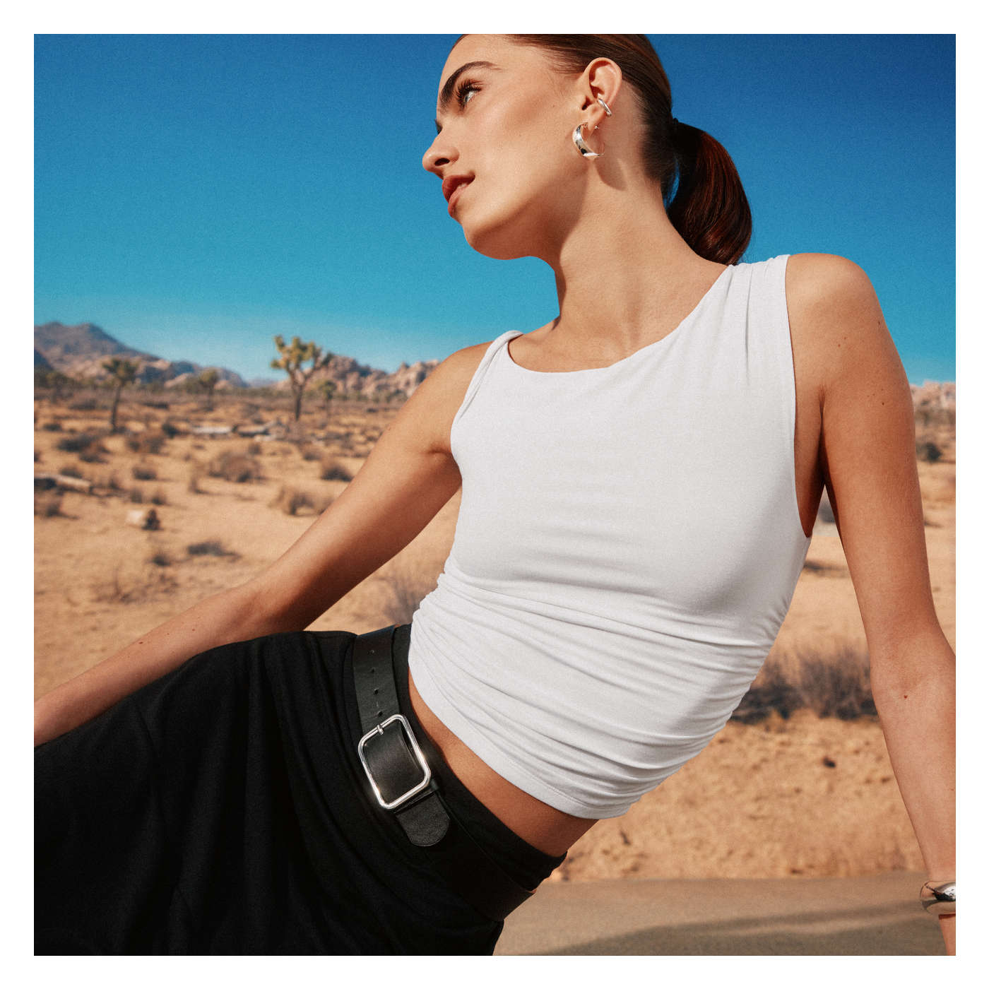 Asymmetric Ruched Tank Top