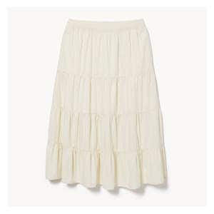 Tiered Midi Skirt - Cream