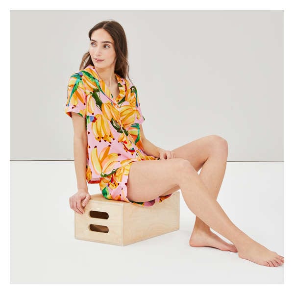Printed Sleep Shirt - Light Pink