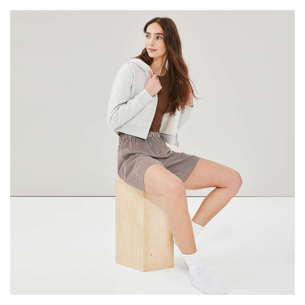 Bermuda de pyjama rayé - Brun