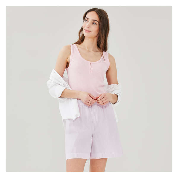 Bermuda de pyjama rayé - Rose Cendré