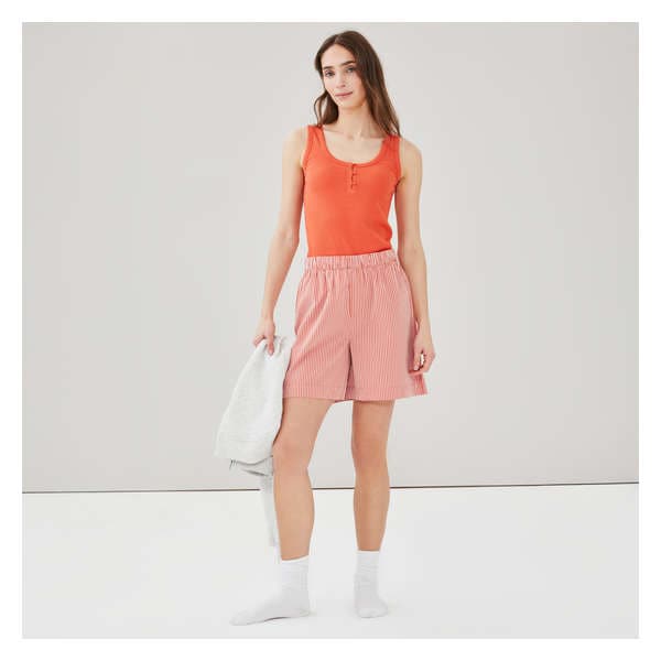 Bermuda de pyjama rayé - POUSSIERUSE ROUGE