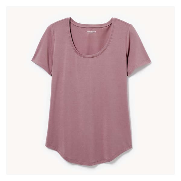 Active Scoop Neck T-Shirt - Dark Mauve