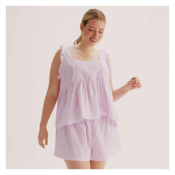 Smocked Sleep Tank - Pale Pink