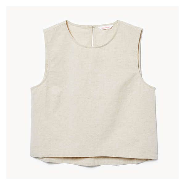 Linen Blend Sleeveless Top - Linen