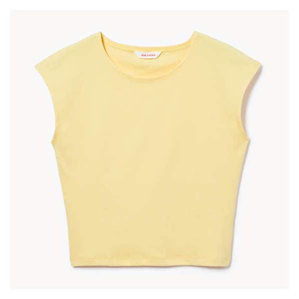 Knit Cap Sleeve T-Shirt - Pastel Yellow