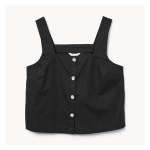Linen Blend Button-Up Tank - JF Black