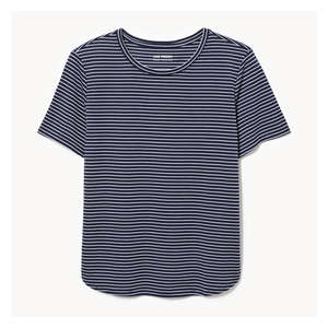 Stripe Crew Neck Relaxed T-Shirt - Navy