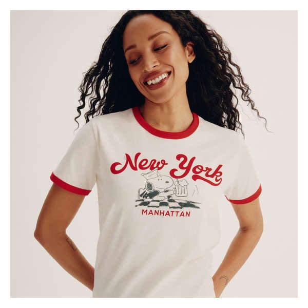 Peanuts Snoopy NYC T-Shirt - Off White