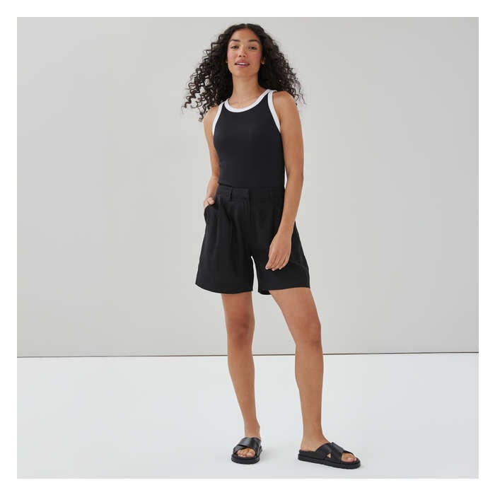 Women's Rib Racerback Tank - Black