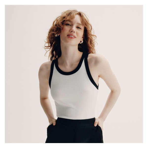 Rib Racerback Tank - White