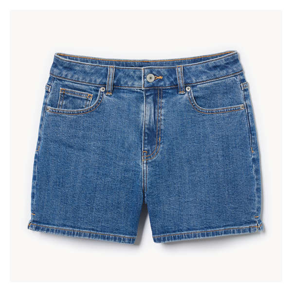 Medium Wash High Rise Denim Short - Medium Wash