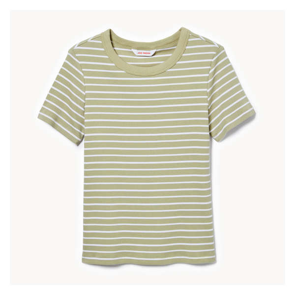 Stripe Rib T-Shirt - Khaki Green
