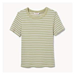 Stripe Rib T-Shirt - Khaki Green