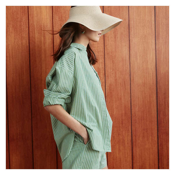 Oversized Poplin Shirt - Green