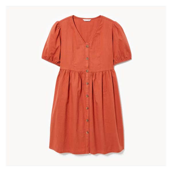 Button-Up Midi Dress - Copper