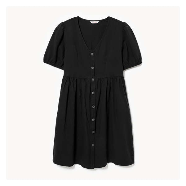 Button-Up Midi Dress - JF Black