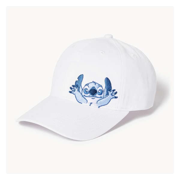 Disney Stitch Embroidered Cap - White