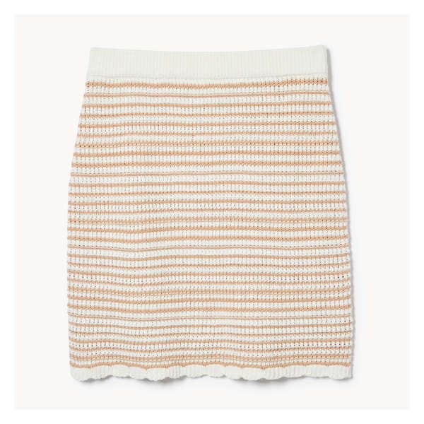 Knit Mini Skirt - Light Khaki Brown