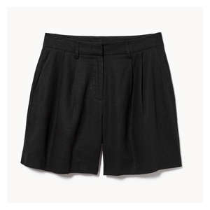 Linen Blend Pleated Trouser Short - JF Black