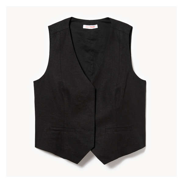Linen Blend Vest - JF Black