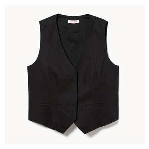 Linen Blend Vest - JF Black