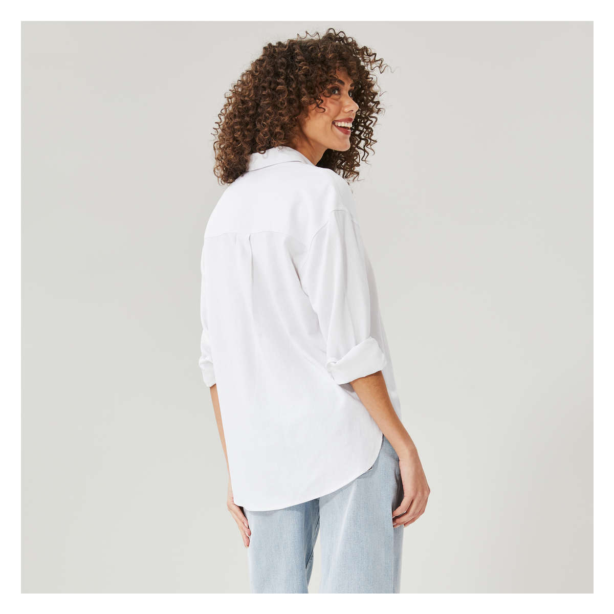 Ellen Tracy Linen Blend Button-Up Shirt