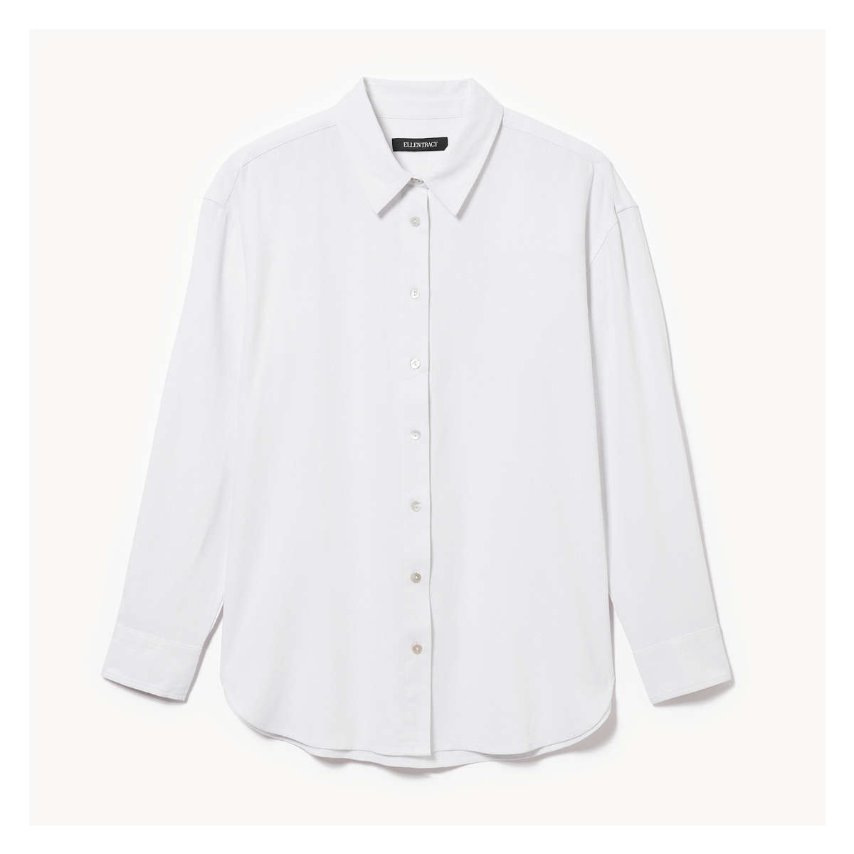 Ellen Tracy Linen Blend Button-Up Shirt