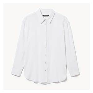 Ellen Tracy Linen Blend Button-Up Shirt - White