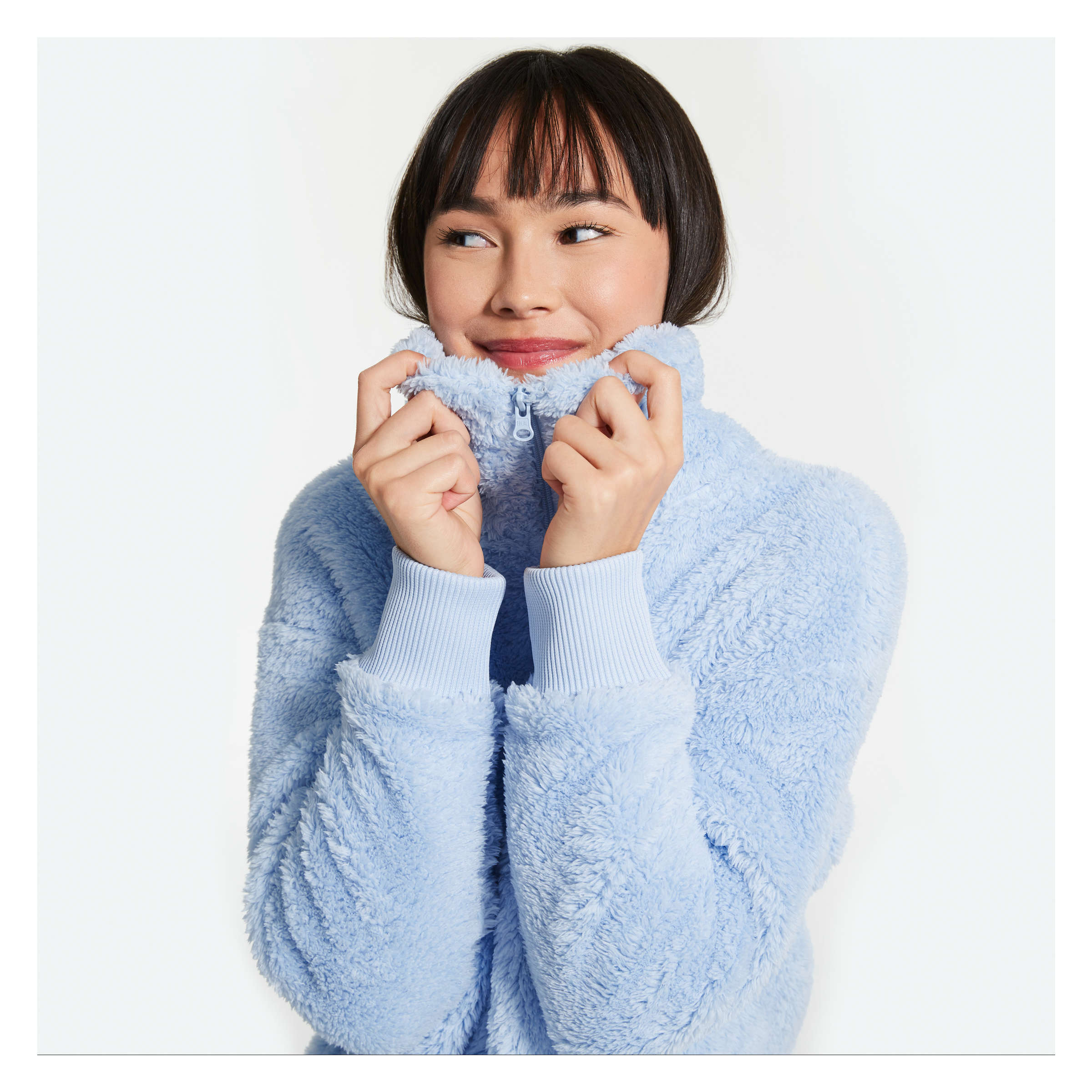 sherpa pullover blue