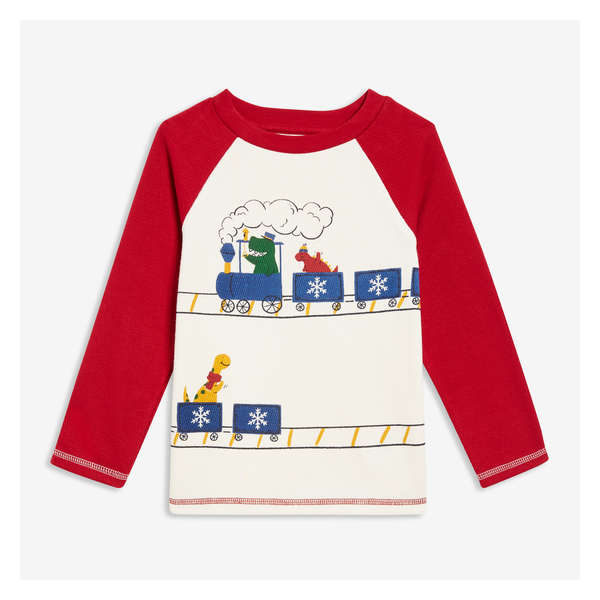 Toddler Boys' Waffle Knit Long Sleeve - Red