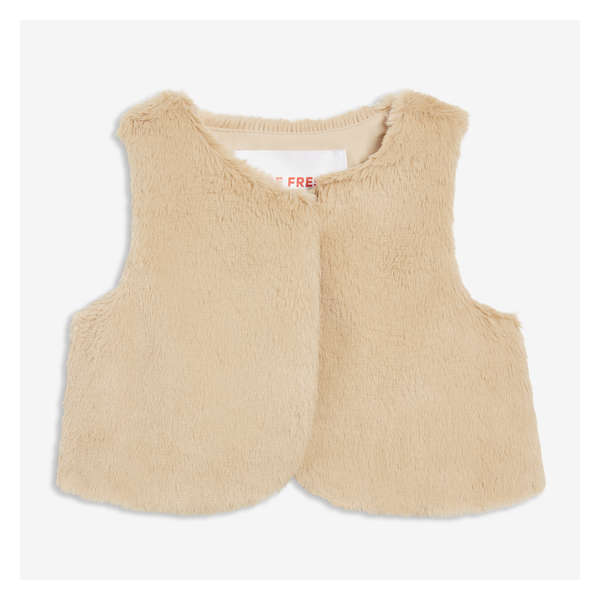 Baby Girls' Faux Fur Vest - Taupe