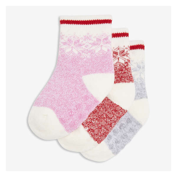 Baby Girls' 3 Pack Crew Socks - Pink