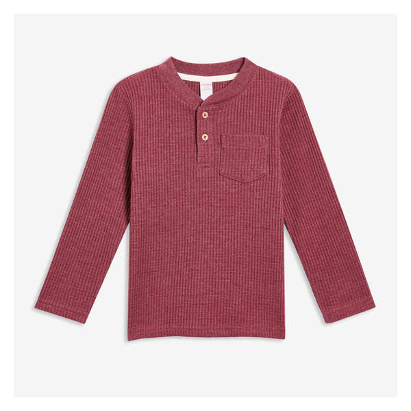 Toddler Boys' Long Sleeve Henley - Red Mix