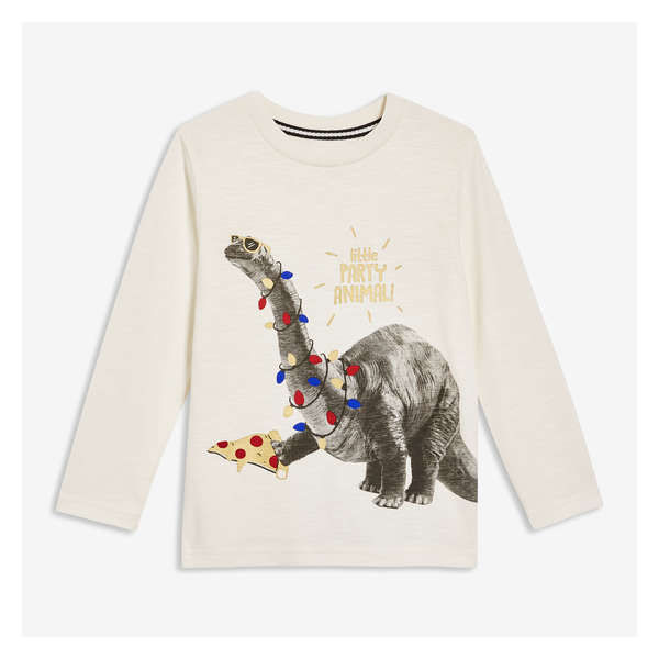 Toddler Boys' Graphic Long Sleeve - Ivory