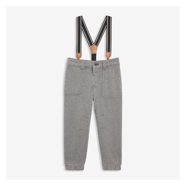 Toddler Boys' Suspender Pant - Charcoal Mix