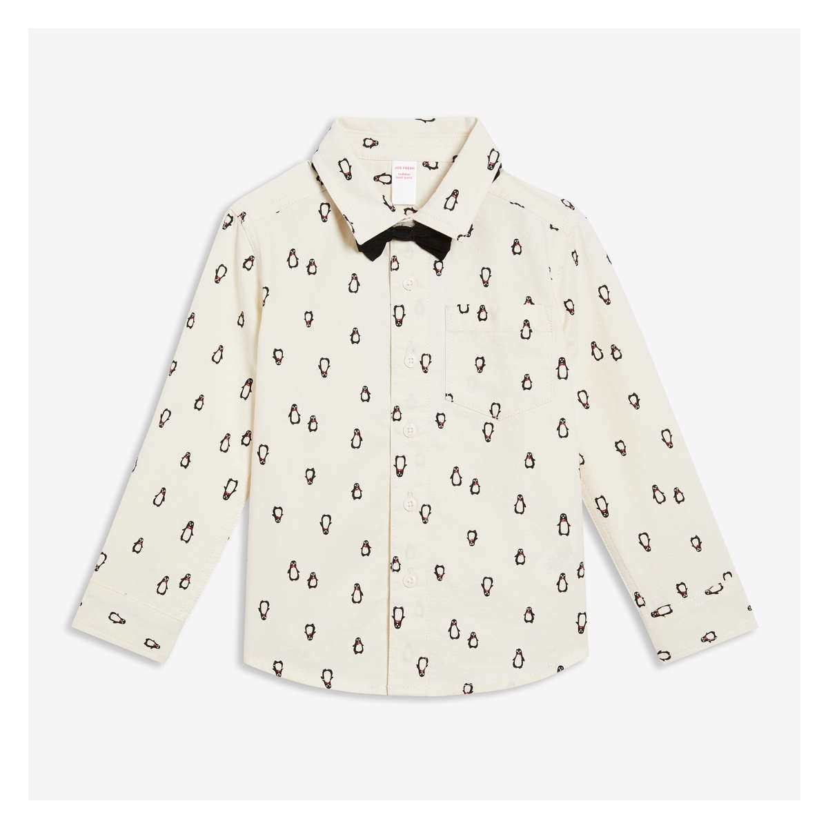 Toddler Boys' Bow Tie Button-Down Shirt in Ivory from Joe Fresh