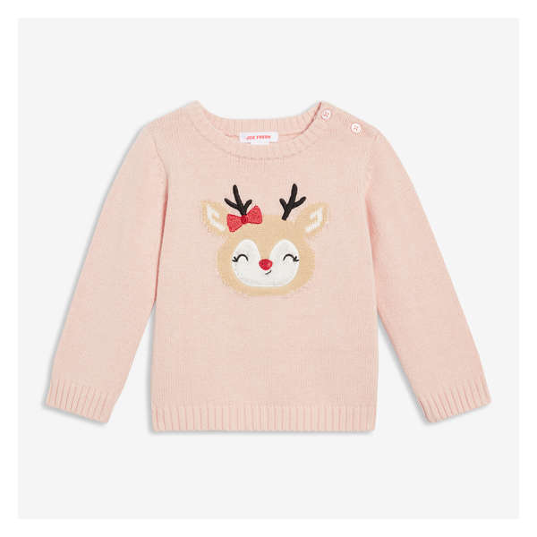 Baby Girls' Graphic Sweater - Dusty Pink