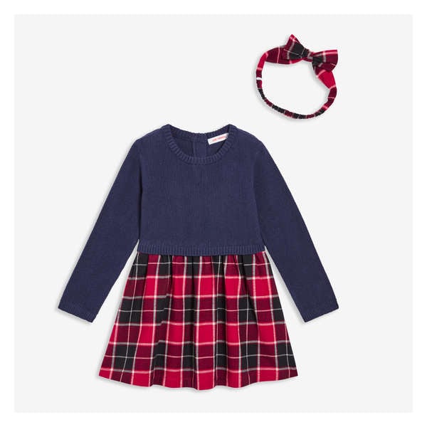 Baby Girls' 2 Piece Sweater Dress Set - Dark Navy